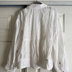 Anthropologie Pilcro Collared Pintuck Blouse XL Petite Women Shirt Top New